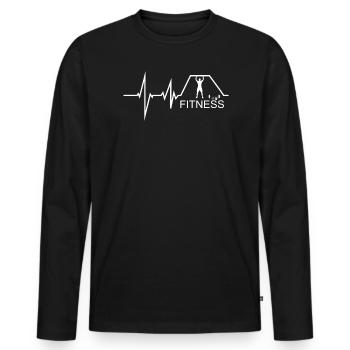 Fitness accessories for athletes - Men's Premium Organic Long Sleeve Shirt - black - Front - Nico (187cm)