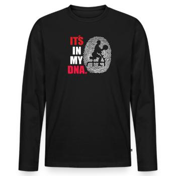 Fitness accessories for athletes - Men's Premium Organic Long Sleeve Shirt - black - Front - Nico (187cm)