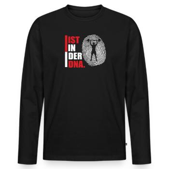 Fitness accessories for athletes - Men's Premium Organic Long Sleeve Shirt - black - Front - Nico (187cm)