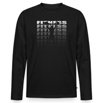 Fitness accessories for athletes - Men's Premium Organic Long Sleeve Shirt - black - Front - Nico (187cm)