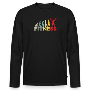 Fitness accessories for athletes - Men's Premium Organic Long Sleeve Shirt - black - Front - Nico (187cm)