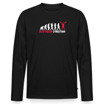 Fitness accessories for athletes - Men's Premium Organic Long Sleeve Shirt - black - Front - Nico (187cm)