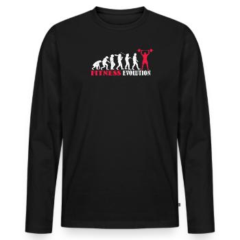 Fitness accessories for athletes - Men's Premium Organic Long Sleeve Shirt - black - Front - Nico (187cm)