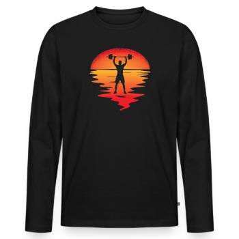Fitness accessories for athletes - Men's Premium Organic Long Sleeve Shirt - black - Front - Nico (187cm)