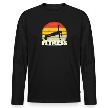 Fitness accessories for athletes - Men's Premium Organic Long Sleeve Shirt - black - Front - Nico (187cm)