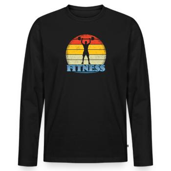 Fitness accessories for athletes - Men's Premium Organic Long Sleeve Shirt - black - Front - Nico (187cm)