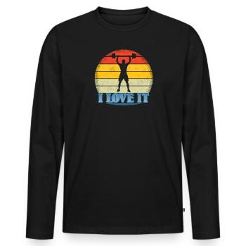 Fitness accessories for athletes - Men's Premium Organic Long Sleeve Shirt - black - Front - Nico (187cm)