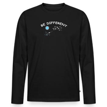 Fitness accessories for athletes - Men's Premium Organic Long Sleeve Shirt - black - Front - Nico (187cm)