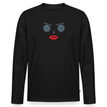 Fitness accessories for athletes - Men's Premium Organic Long Sleeve Shirt - black - Front - Nico (187cm)