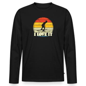 Accessoires de ski pour skieurs - T-shirt manches longues Premium bio Homme - noir - Devant - Nico (187cm)