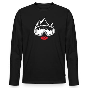 Accessoires de ski pour skieurs - T-shirt manches longues Premium bio Homme - noir - Devant - Nico (187cm)