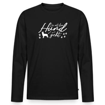 Accessoires pour chiens Propriétaire de chien de berger allemand - T-shirt manches longues Premium bio Homme - noir - Devant - Nico (187cm)
