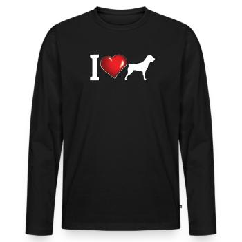 Accessoires pour chiens Rottweiler Propriétaires de chiens - T-shirt manches longues Premium bio Homme - noir - Devant - Nico (187cm)