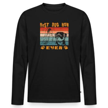 Accessoires pour chiens Rottweiler Propriétaires de chiens - T-shirt manches longues Premium bio Homme - noir - Devant - Nico (187cm)