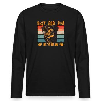 Accessoires pour chiens Rottweiler Propriétaires de chiens - T-shirt manches longues Premium bio Homme - noir - Devant - Nico (187cm)