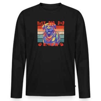 Accessoires pour chiens Rottweiler Propriétaires de chiens - T-shirt manches longues Premium bio Homme - noir - Devant - Nico (187cm)