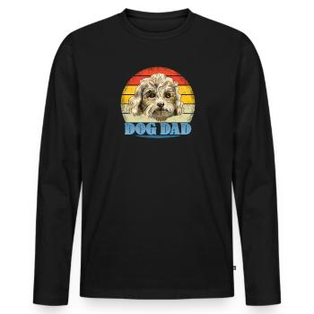 Accessoires pour chiens Caniche Propriétaires de chiens - T-shirt manches longues Premium bio Homme - noir - Devant - Nico (187cm)
