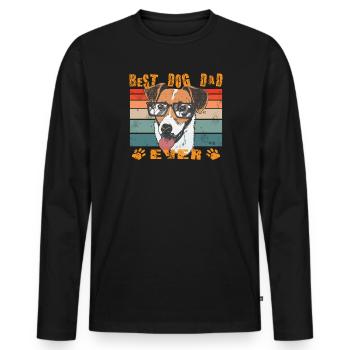 Accessoires pour chiens Terrier Propriétaires de chiens - T-shirt manches longues Premium bio Homme - noir - Devant - Nico (187cm)