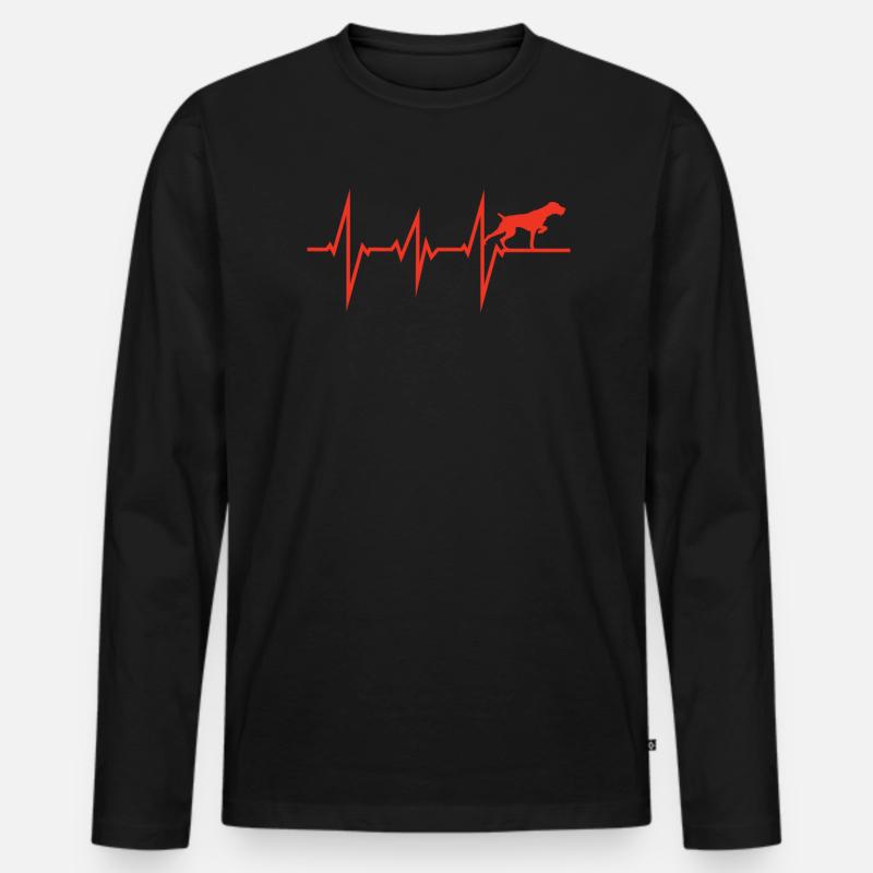 Hunde Deutsch Drahthaar Hundebesitzer - Männer Premium Bio Langarmshirt - Schwarz