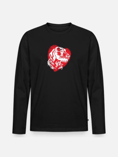 Dogs German Wirehaired Dog Owners - Men's Premium Organic Long Sleeve Shirt - black