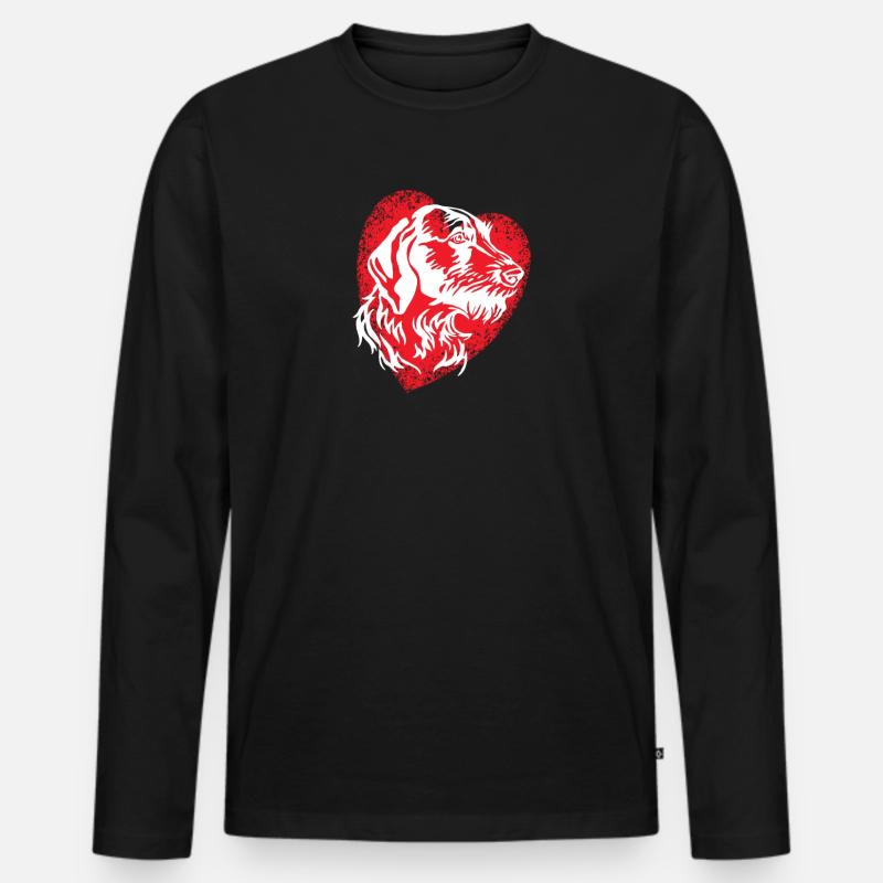 Hunde Deutsch Drahthaar Hundebesitzer - Männer Premium Bio Langarmshirt - Schwarz