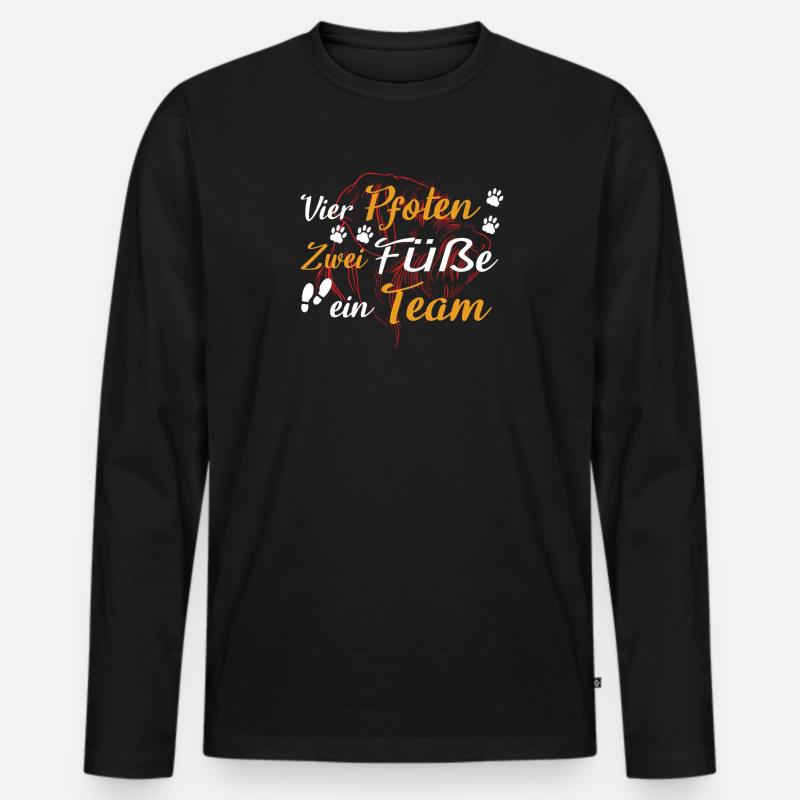 Hunde Deutsch Drahthaar Hundebesitzer - Männer Premium Bio Langarmshirt - Schwarz