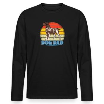 Dogs German Wirehaired Dog Owners - Men's Premium Organic Long Sleeve Shirt - black - Front - Nico (187cm)