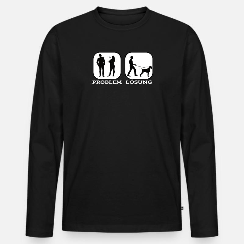 Hunde Deutsch Drahthaar Hundebesitzer - Männer Premium Bio Langarmshirt - Schwarz