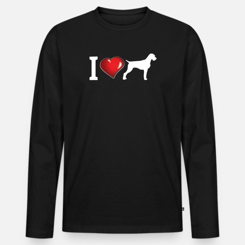 Hunde Deutsch Drahthaar Hundebesitzer - Männer Premium Bio Langarmshirt - Schwarz