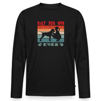 Dogs German Wirehaired Dog Owners - Men's Premium Organic Long Sleeve Shirt - black - Front - Nico (187cm)