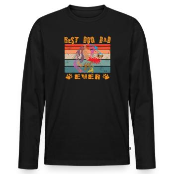 Dogs German Wirehaired Dog Owners - Men's Premium Organic Long Sleeve Shirt - black - Front - Nico (187cm)