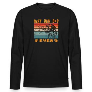 Dogs German Wirehaired Dog Owners - Men's Premium Organic Long Sleeve Shirt - black - Front - Nico (187cm)