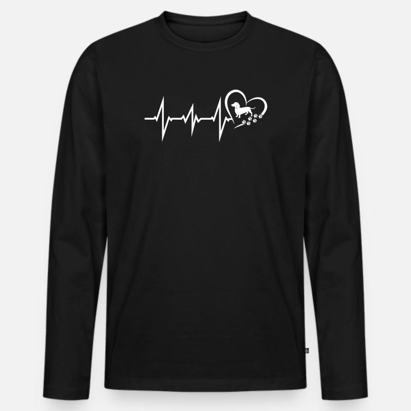Hund Dackel Hundebesitzer Gechenkidee - Männer Premium Bio Langarmshirt - Schwarz
