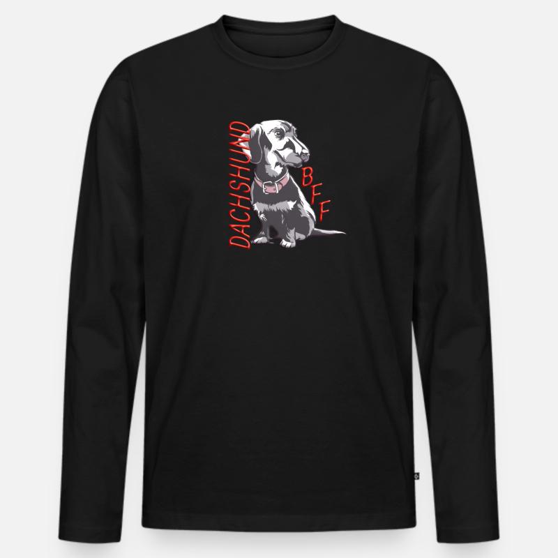 Hund Dackel Hundebesitzer Geschenkidee - Männer Premium Bio Langarmshirt - Schwarz
