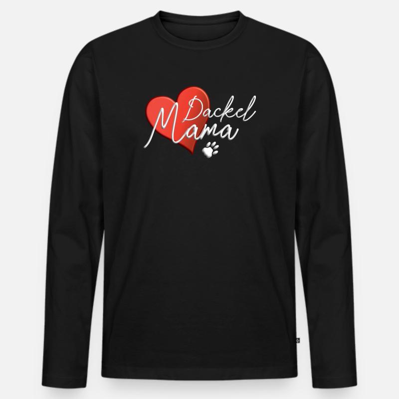 Hund Dackel Hundebesitzer Geschenkidee - Männer Premium Bio Langarmshirt - Schwarz