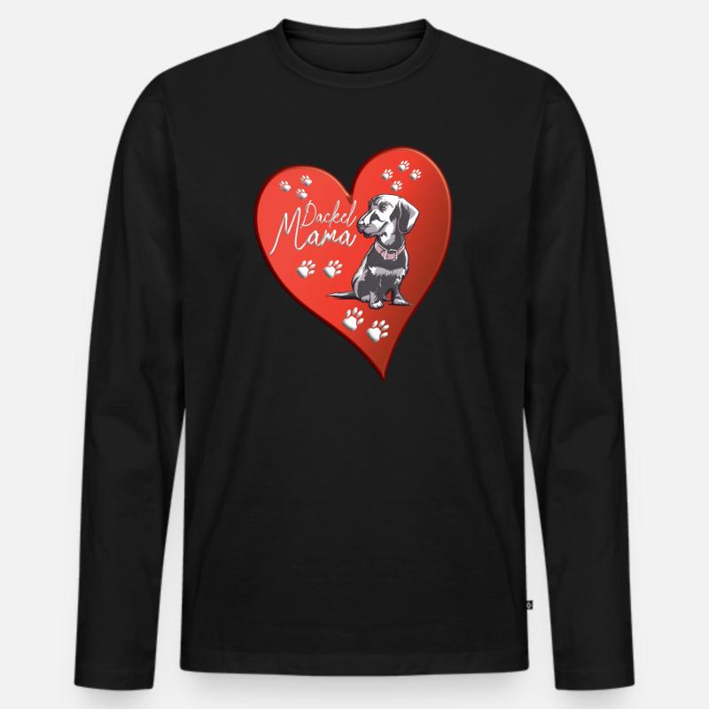 Hund Dackel Hundebesitzer Geschenkidee - Männer Premium Bio Langarmshirt - Schwarz
