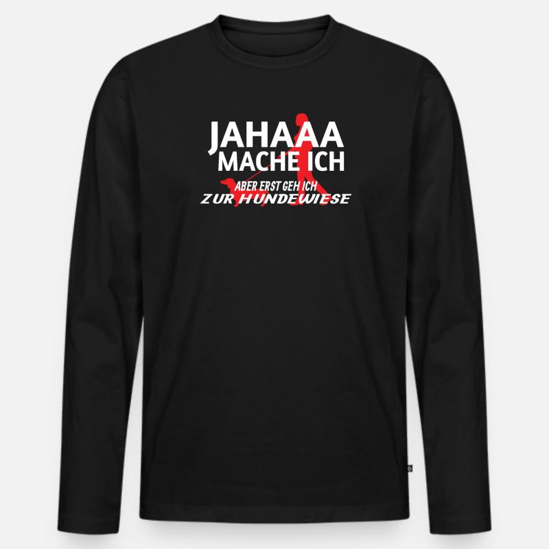 Hund Dackel Hundebesitzer Geschenkidee - Männer Premium Bio Langarmshirt - Schwarz