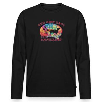Hunderasse Dackel für Hundeliebhaber - Männer Premium Bio Langarmshirt - Schwarz - Vorne - Nico (187cm)