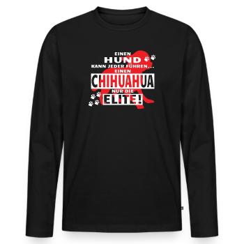 Hund Chihuahua Hundebesitzer Gechenkidee - Männer Premium Bio Langarmshirt - Schwarz - Vorne - Nico (187cm)