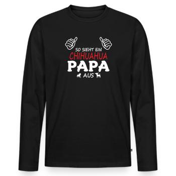 Hund Chihuahua Hundebesitzer Gechenkidee - Männer Premium Bio Langarmshirt - Schwarz - Vorne - Nico (187cm)