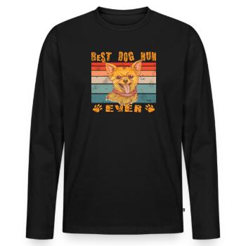 Chien Chihuahua Propriétaire de chien Gechenkidee - T-shirt manches longues Premium bio Homme - noir - Devant - Nico (187cm)