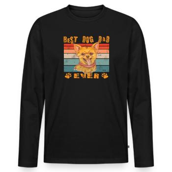 Chien Chihuahua Propriétaire de chien Gechenkidee - T-shirt manches longues Premium bio Homme - noir - Devant - Nico (187cm)