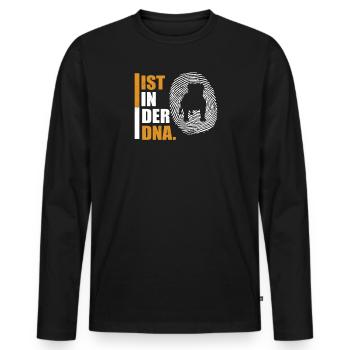 Chien Bulldog Dog Propriétaire Gechenkidee - T-shirt manches longues Premium bio Homme - noir - Devant - Nico (187cm)
