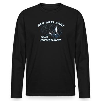 Hund Bulldogge Hundebesitzer Gechenkidee - Männer Premium Bio Langarmshirt - Schwarz - Vorne - Nico (187cm)