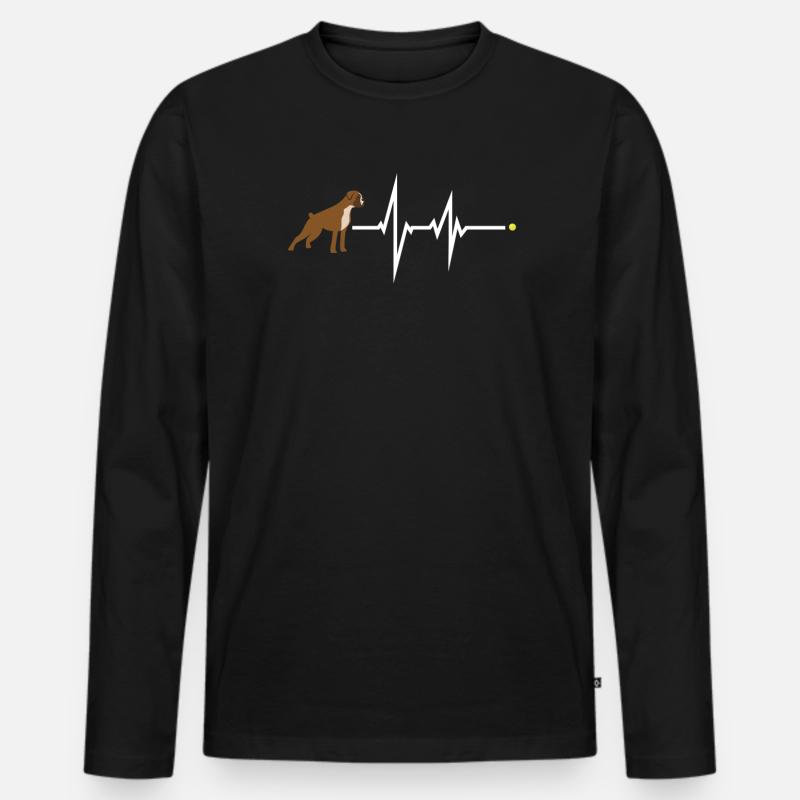 Hund Boxer Hundebesitzer Geschenkidee - Männer Premium Bio Langarmshirt - Schwarz