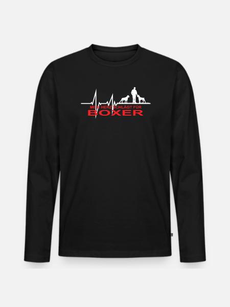 Hund Boxer Hundebesitzer Geschenkidee - Männer Premium Bio Langarmshirt - Schwarz