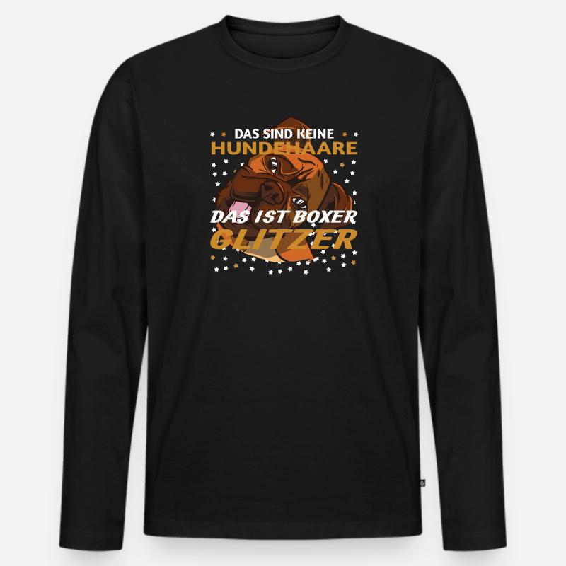 Hund Boxer Hundebesitzer Geschenkidee - Männer Premium Bio Langarmshirt - Schwarz