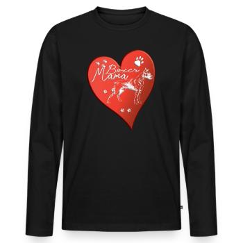 Hund Boxer Hundebesitzer Geschenkidee - Männer Premium Bio Langarmshirt - Schwarz - Vorne - Nico (187cm)
