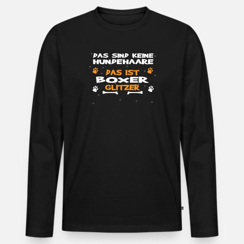 Hund Boxer Hundebesitzer Geschenkidee - Männer Premium Bio Langarmshirt - Schwarz