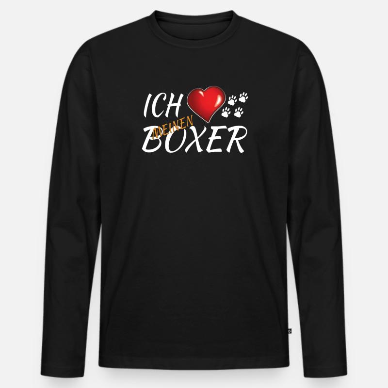 Hund Boxer Hundebesitzer Geschenkidee - Männer Premium Bio Langarmshirt - Schwarz